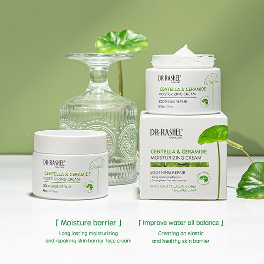 DR.RASHEL Centella & Ceramide Moisturizing Cream | Soothing Repair | Long-Lasting Hydration | 50g