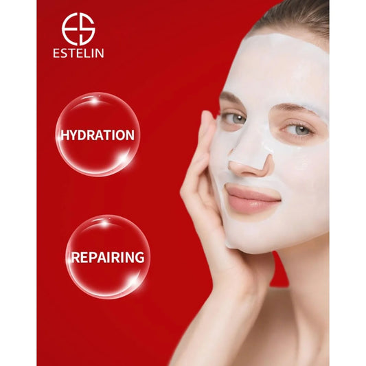 Estelin 5X Ceramide Barrier Repairing Serum Mask Hyaluronic Acid ( Pack Of 10 ))