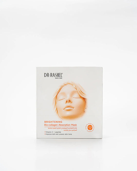 Dr. Rashel Brightening Bio-Collagen Absorption Mask | Vitamin C & Peptides Sheet Mask (Pack Of 12)