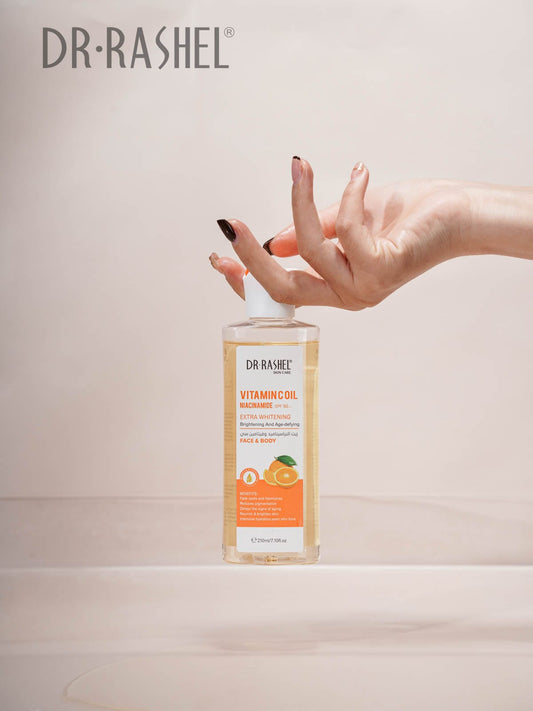 Dr RASHEL Face & Body Vitamin C Oil Niacinamide SPF50+ Extra Whitening Brightening and Age-Defying