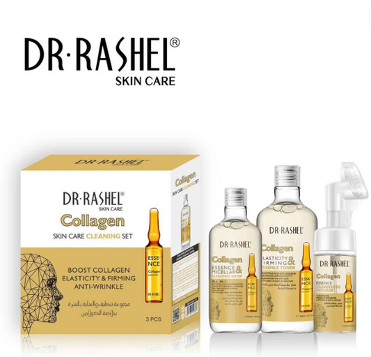 DR.RASHEL Collagen Skin Care Cleaning Set – Elasticity & Firming Anti-Wrinkle Kit (3 PCS)