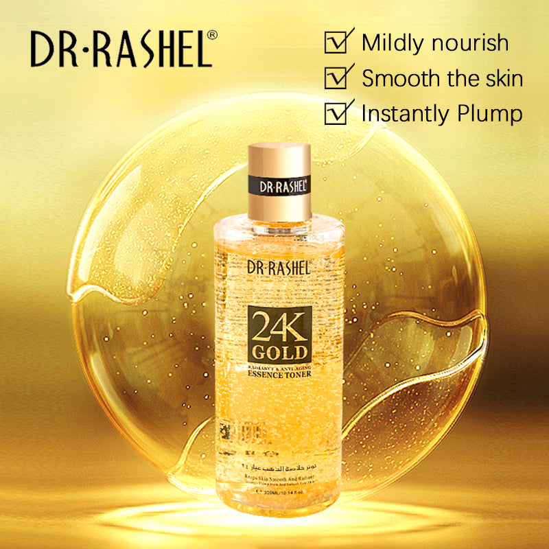 Dr.Rashel 24K Gold Radiance & Anti-Aging Essence Toner - 300ml - Dr-Rashel-Official