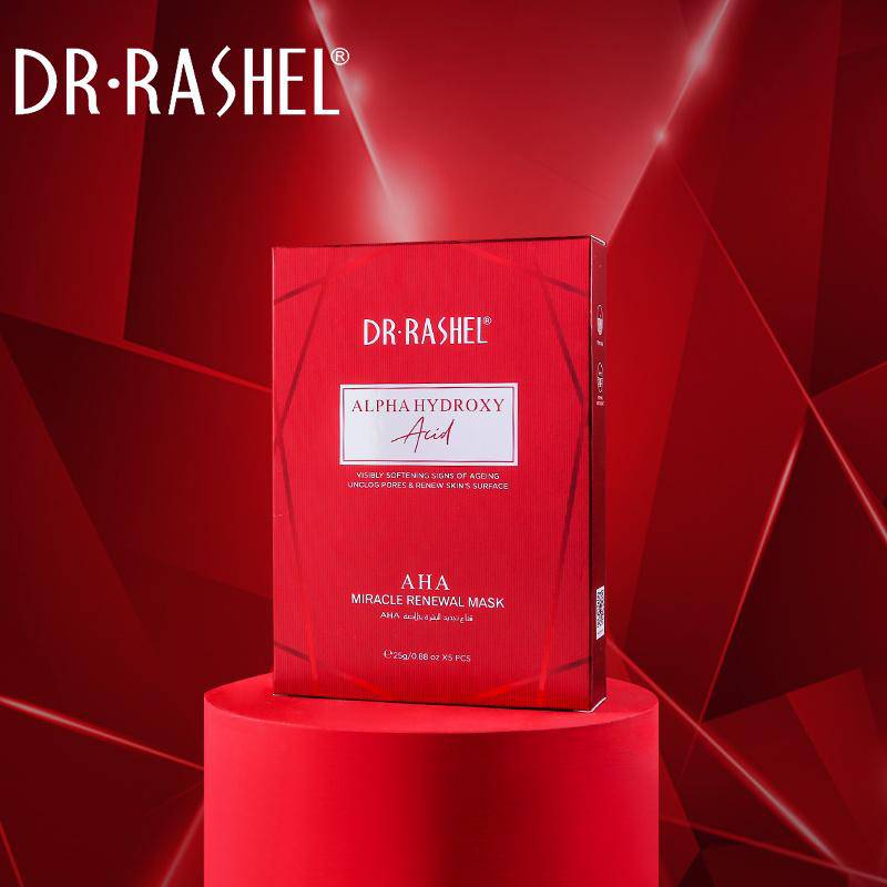 Dr Rashel Alpha Hydroxy Acid AHA Miracle Renewal Mask Sheets Pack of 5 - Dr-Rashel-Official