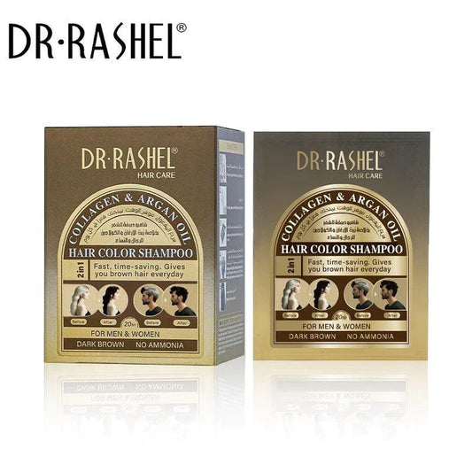Dr.Rashel Collagen And Argan Oil Hair Color Shampoo Sachet - 25ml