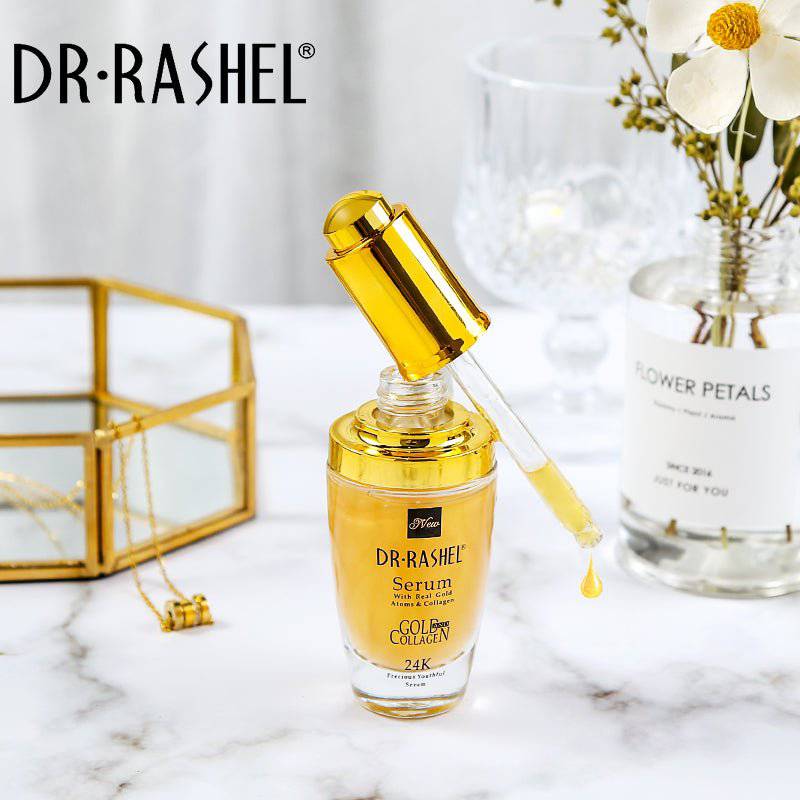 DR.RASHEL 24 K Real Gold Atoms Ampoule Collagen Makeup Primer Anti Wrinkle Hyaluronic Acid Face Whitening Serum - Dr-Rashel-Official