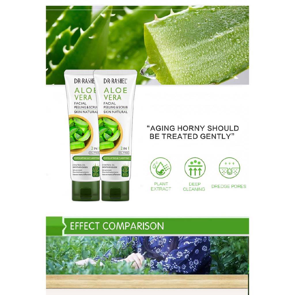 Dr. Rashel Aloe Vera Facial Peeling & Scrub Skin Natural 2 In 1 Oil-Free Exfoliating & Clarifying - Dr-Rashel-Official