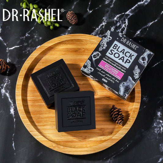 Dr.Rashel Collagen Charcoal Black Soap Deep Cleansing Facial Soap Tighten Pores, Acne & Oil Control - 100g - Dr-Rashel-Official