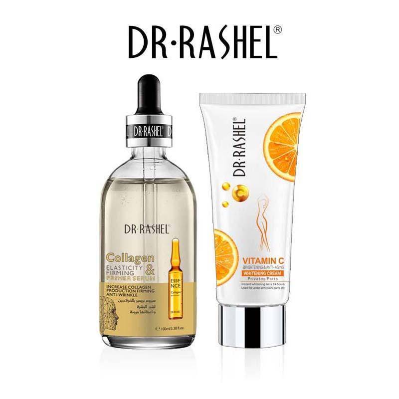 Dr.Rashel Collagen Elasticity & Firming Primer Serum + Vitamin C Whitening Cream for Private Parts - Pack of 2 - Dr-Rashel-Official