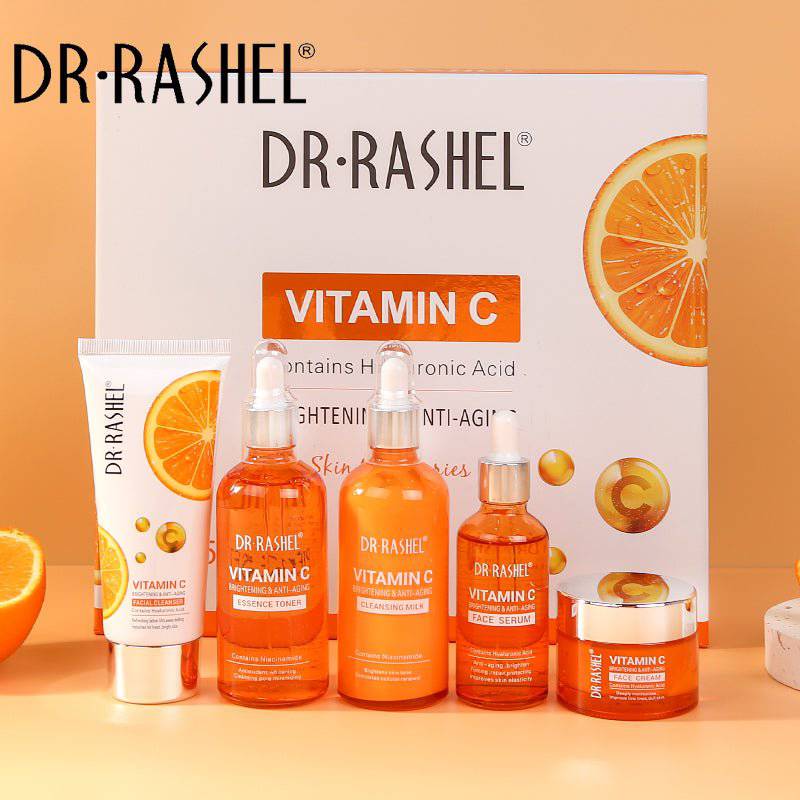 Dr.Rashel Vitamin C Brightening Anti Aging Skin Care Set Pack of 5 in Gift Box - Dr-Rashel-Official