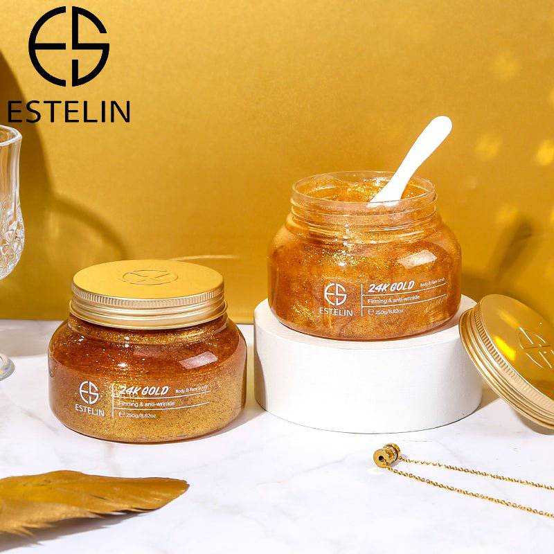 Estelin 24K Gold Firming & Anti Wrinkle Face & Body Scrub by Dr.Rashel - 250g - Dr-Rashel-Official