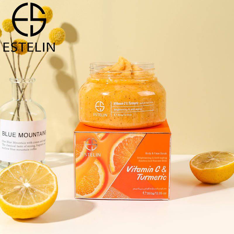 Estelin Vitamin C & Turmeric Body & Face Scrub by Dr.Rashel - 350g - Dr-Rashel-Official